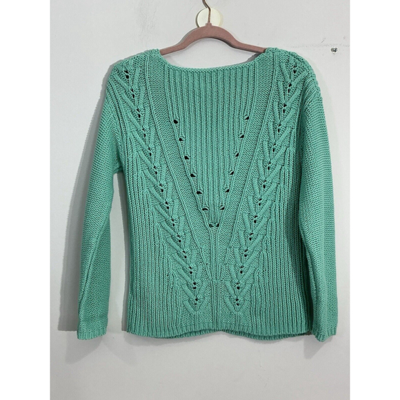 Womans Boston Proper Xs Green Pullover Knit V Neck Sweater - Picture 2 of 9